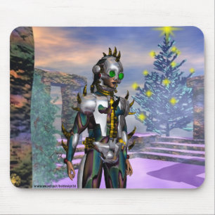SILVESTER EINER KYBORG-FRAU, DIE AUS DER ZUKUNFT G MOUSEPAD