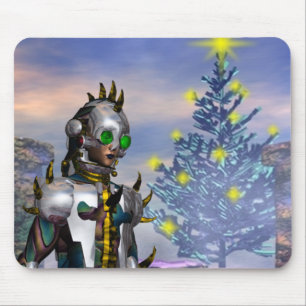 SILVESTER EINER KYBORG-FRAU, DIE AUS DER ZUKUNFT G MOUSEPAD