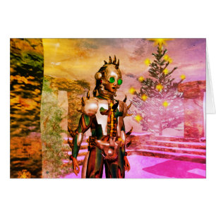 Silvester eines Cyborgs Pink Gelbe Grüße