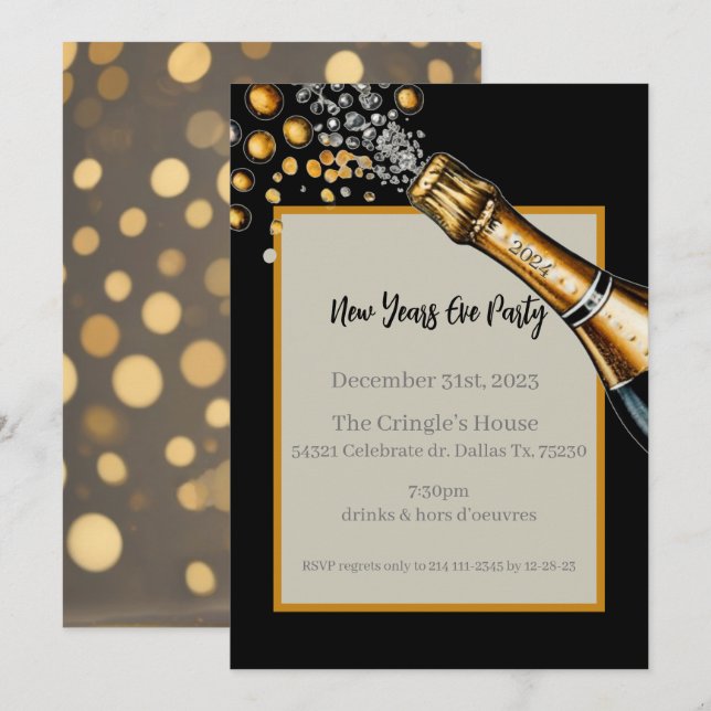 Silvester Einladung (Vorne/Hinten)