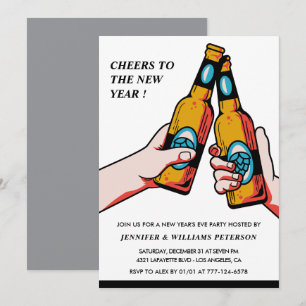 Silvester-Einladung Bier Fröhlich Einladung