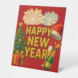 Silvester-Feier-Sticker  Sockelschild