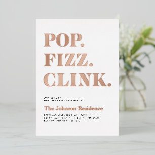 Silvester Folien Knall Fizz Klirren  Folieneinladung