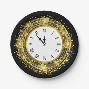 Silvester Glitzer Confetti Pappteller