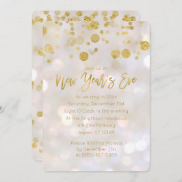 Silvester Gold Iridescent Bokeh Einladung