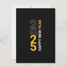 SILVESTER GREETINGS 2025 weiße gelbe Karte