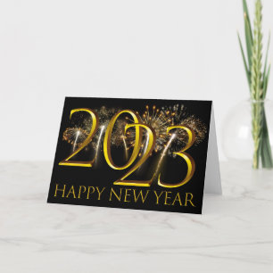 Silvester Happy New Year 2023 Geschenk Feuerwerk Karte