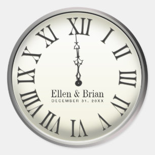 Silvester Hochzeitsticker Runder Aufkleber