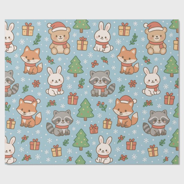 Silvester im Wald Geschenkpapier (Flach)