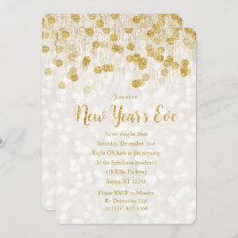 Silvester Imitat Gold Glitzer Einladung