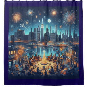 Silvester in New York City Duschvorhang