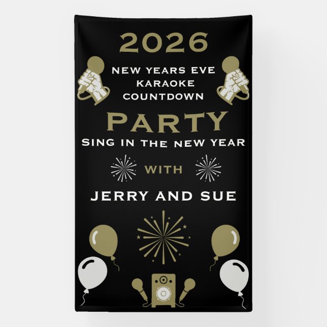 Silvester Karaoke Countdown Banner (Vertikal)