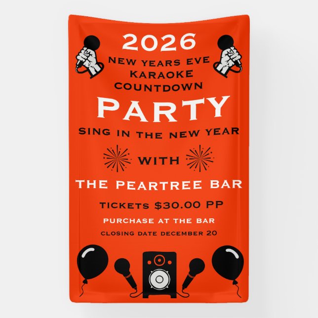 Silvester Karaoke Countdown Banner (Vertikal)