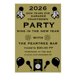 Silvester Karaoke Countdown Poster