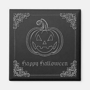 Silvester-Kürbis-Halloween Magnet