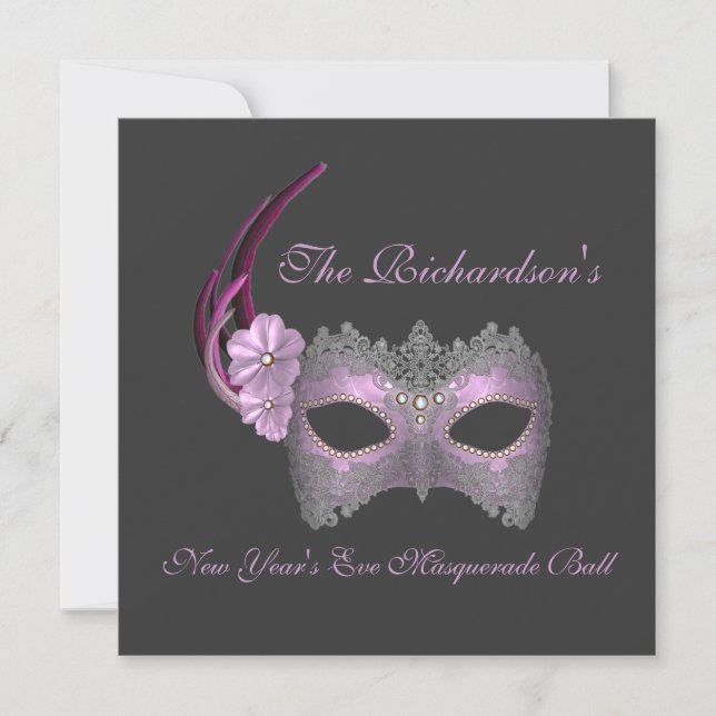 "Silvester-Maskenball"- Lilac-Maske [1] Einladung (Vorderseite)