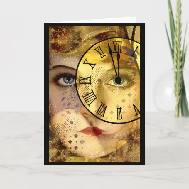 Silvester Mitternacht Karte (Vorderseite)