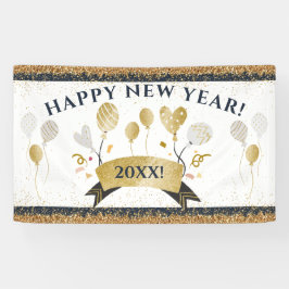 Silvester Party Banner mit Golden Balloons