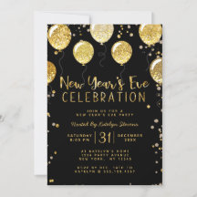 Silvester Party Black & Gold Ballon Confetti