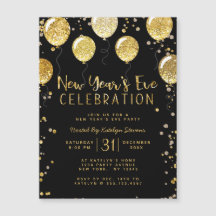 Silvester Party Black & Gold Ballon Confetti