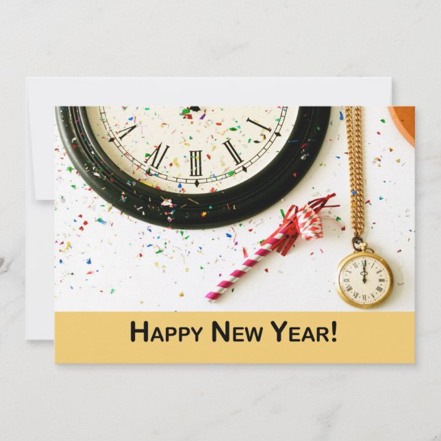 Silvester-Party-Countdown-Uhr Einladung (Vorderseite)