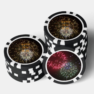 Silvester Party Dekoration / Gefallen - Feuerwerks Pokerchips