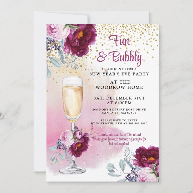 Silvester-Party Einladung (Vorderseite)