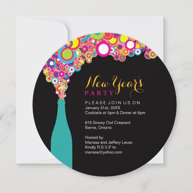 Silvester-Party Einladung (Vorderseite)