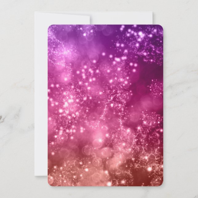 Silvester Party Einladung Mix Color Bokeh 10 (Vorderseite)