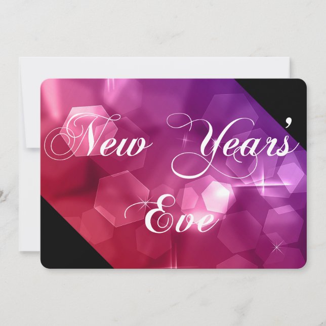 Silvester Party Einladung Mix Colors Bokeh 4 (Vorderseite)