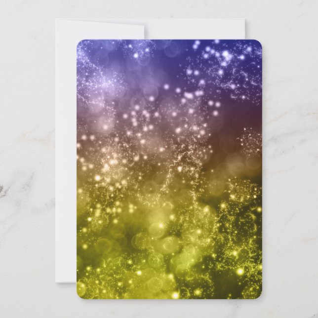 Silvester Party Einladung Mix Colors Bokeh 9 (Vorderseite)