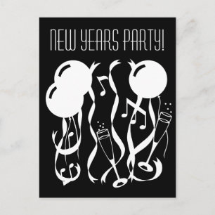 Silvester-Party Einladung-Postkarten festlich Einladungspostkarte