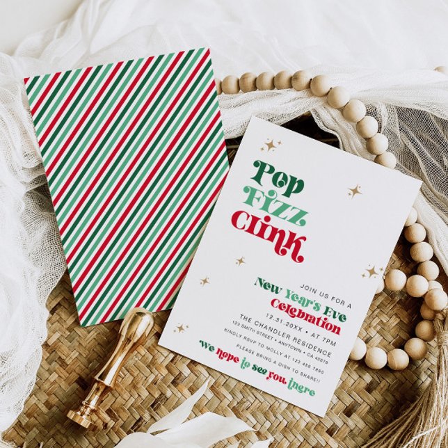 Silvester Party Einladung Retro Boho Spaß (Von Creator hochgeladen)