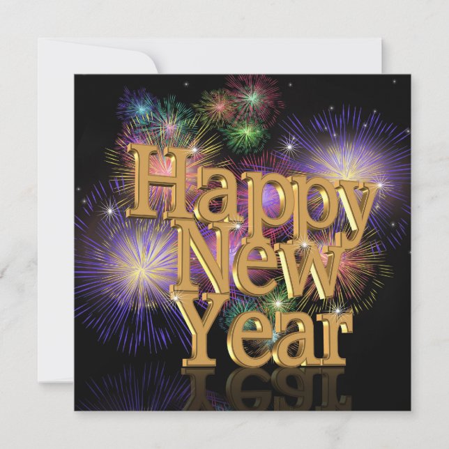 Silvester Party Feuerwerk Einladung (Vorderseite)