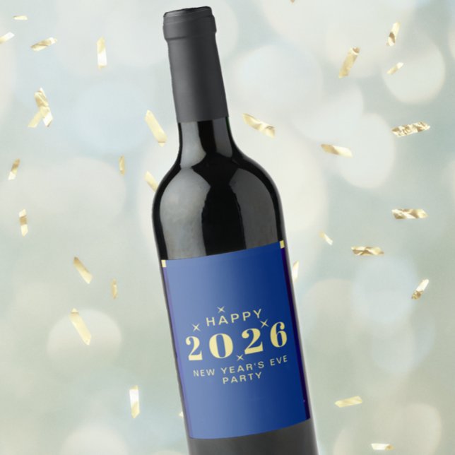 Silvester Party Food and Beauty Label Set Weinetikett (New Years Eve Party Food and Beverage Label Set)