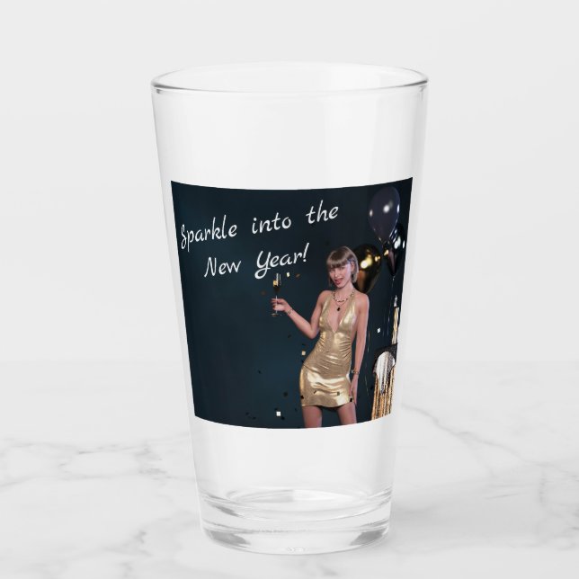 Silvester Party Girl in Sequel Dress Glas (Vorderseite)
