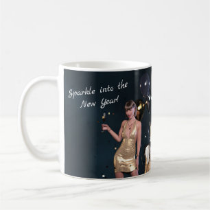Silvester Party Girl in Sequel Dress Kaffeetasse