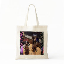 Silvester Party Hunde Feuerwerk Haushalt Tasche