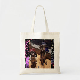 Silvester Party Hunde Feuerwerk Haushalt Tasche