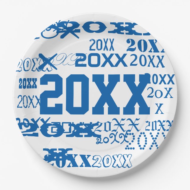 Silvester-Party-Lieferungen wiederholen Jahresmust Pappteller (Vorderseite)