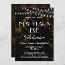 Silvester Party Lights Gold Black Marble