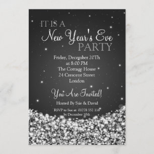 Silvester-Party-Nachtschein-Schwarzes Einladung