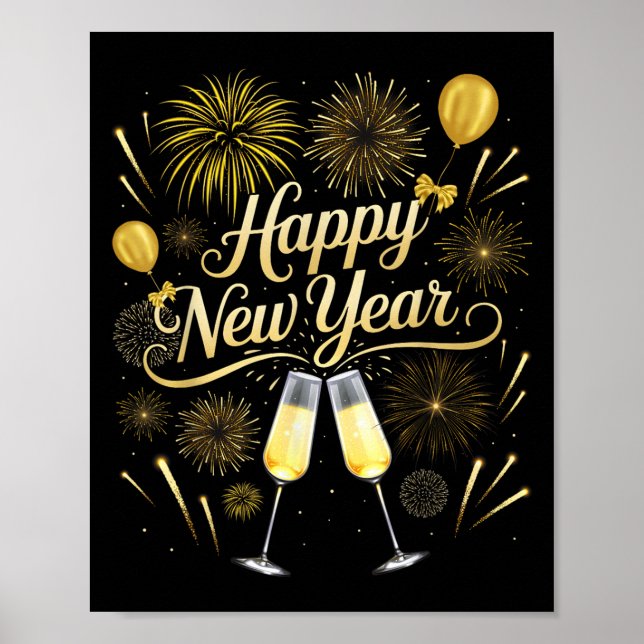 Silvester Party Nye Matching Family Happy Neu Poster (Vorne)