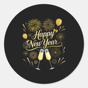 Silvester Party Nye Matching Family Happy Neu Runder Aufkleber