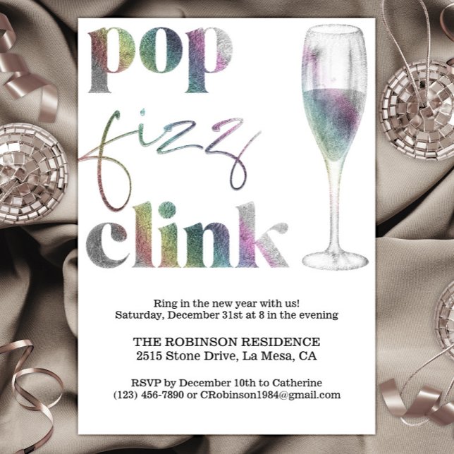 Silvester Party Rainbow Sparkle Cheers Einladung (Von Creator hochgeladen)