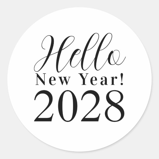 Silvester Party Schwarz-Weiß Runder Aufkleber (Vorderseite)