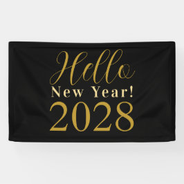 Silvester Party Schwarzes Gold Banner