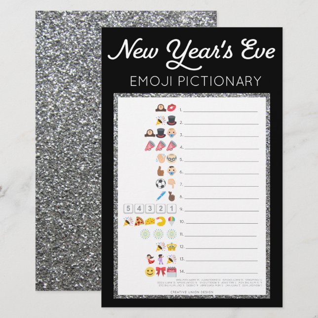 Silvester Party-Spiel Emoji (Vorne/Hinten)