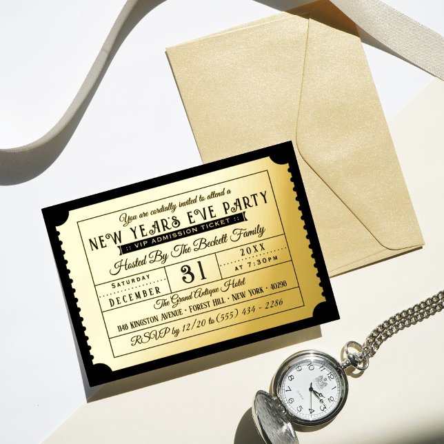 Silvester Party Ticket Real Folieneinladung (Von Creator hochgeladen)