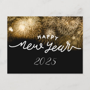 SILVESTER POSTCARD MIT GOLDENEN TONNEN POSTKARTE